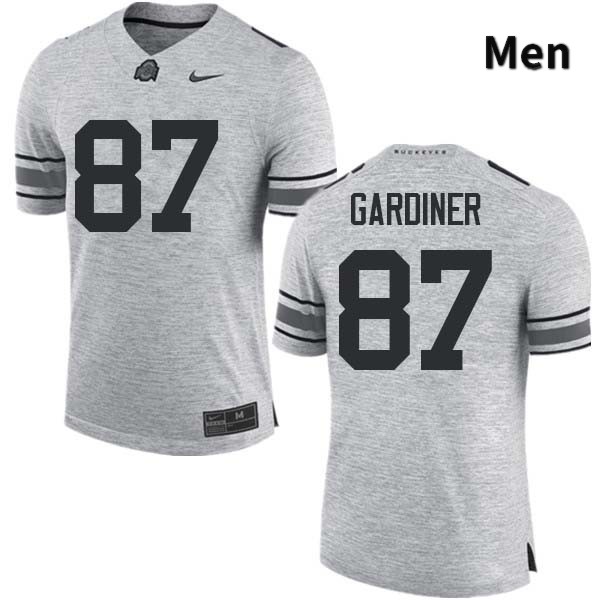 Ohio State Buckeyes Ellijah Gardiner Men's #87 Gray Authentic Stitched College Football Jersey